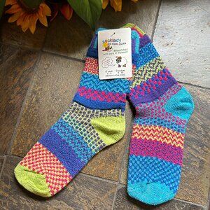 Socklady Sol Mate Hand-Knit Socks in "Bluebell" NWT